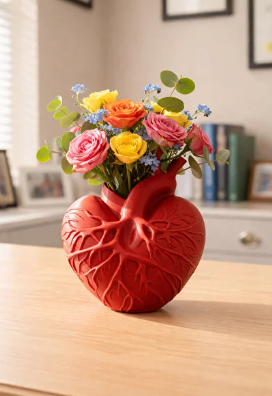 Heart Kişiye Özel 3D Tasarım Vazo